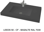 Plan vasque lavabo sur mesure : L 60 à 201 x P 40 à 51 cm, finition lisse mate, 10 couleurs au choix, Anti bactérien, résine Akrytan® teinté dans la masse, Livraison Offerte.